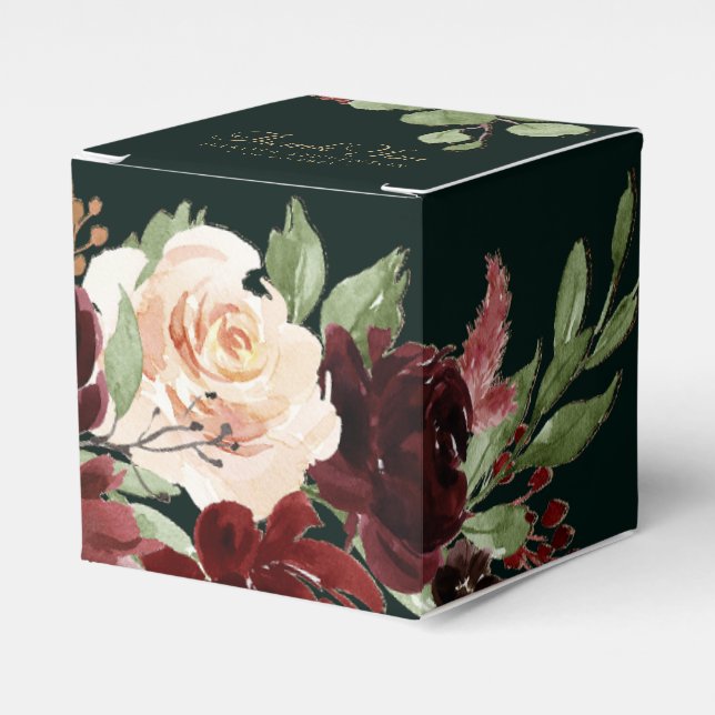 Rustic Bloom | Terracotta and Marsala Red Custom Favour Box (Front Side)