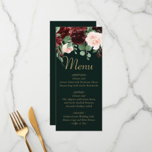 Rustic Bloom   Terracotta and Marsala Red Floral Menu