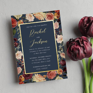 Rustic Bloom Watercolor Floral Frame Wedding