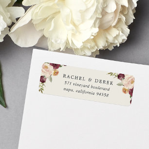 Rustic Bloom Watercolor Floral Return Address