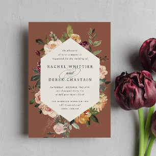 Rustic Bloom Watercolor Floral Wedding Invitation