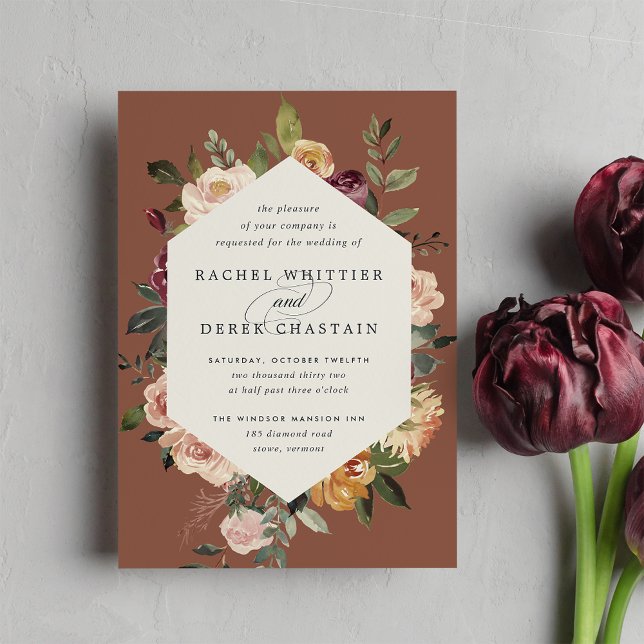 Rustic Bloom Watercolor Floral Wedding Invitation (Creator Uploaded)