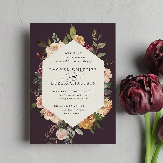 Rustic Bloom Watercolor Floral Wedding Invitation (Creator Uploaded)