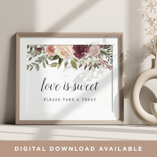 Rustic Bloom Wedding Dessert Bar Sign