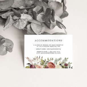 Rustic Bloom   Wedding Hotel Accommodation Enclosure Card