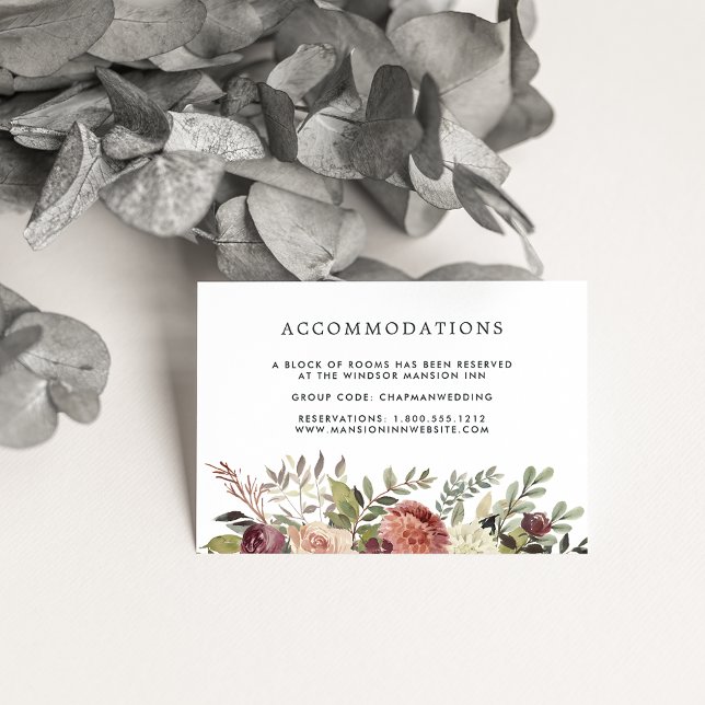Rustic Bloom | Wedding Hotel Accommodation Enclosure Card (Creator Uploaded)