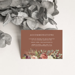 Rustic Bloom   Wedding Hotel Accommodation Enclosure Card