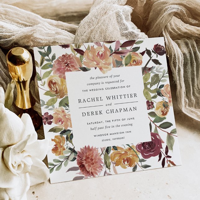 Rustic Bloom Wedding Invitation | Square (Creator Uploaded)