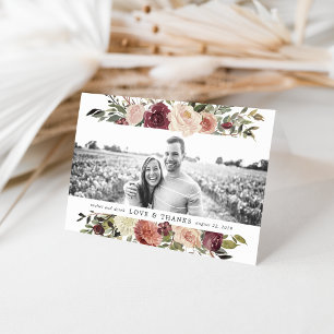 Rustic Bloom Wedding Photo Thank You Card