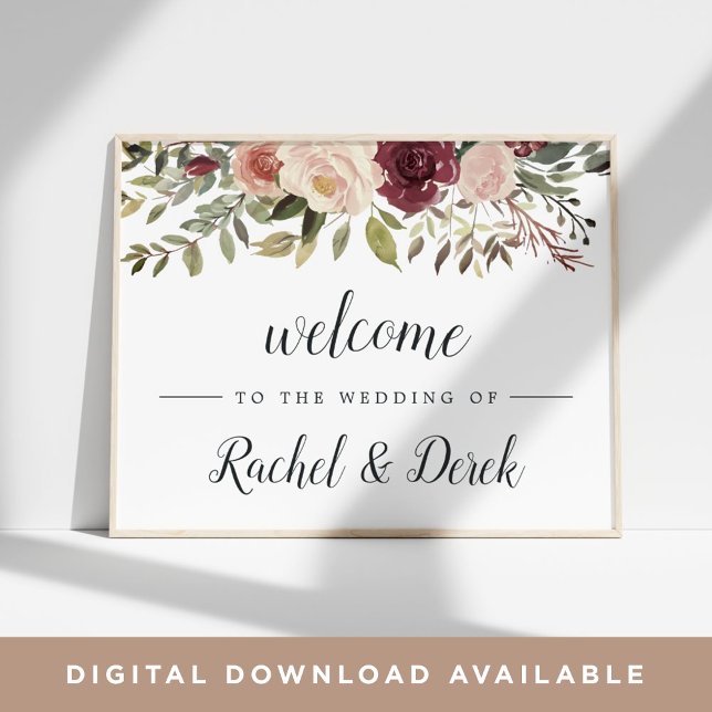 Rustic Bloom Wedding Welcome Poster (Creator Uploaded)