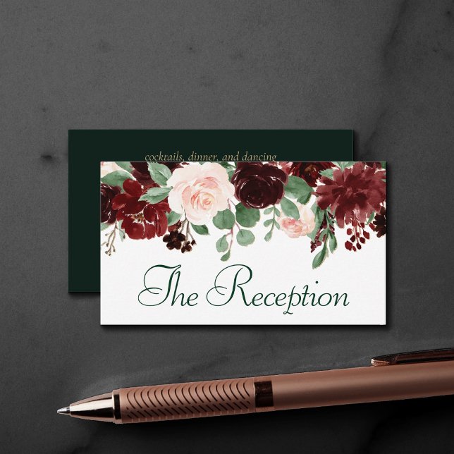Rustic Blooms | Terracotta and Marsala Reception Enclosure Card (Creator Uploaded)