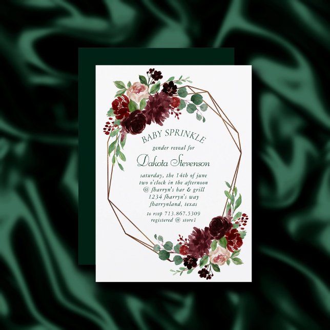 Rustic Blooms | Terracotta Marsala Baby Sprinkle Invitation (Creator Uploaded)