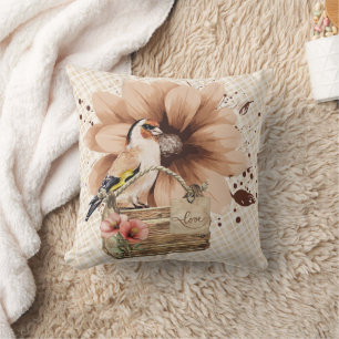 Rustic Blossom Bird Nook Cushion