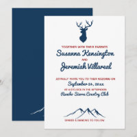 Rustic Blue and Red Deer Country Mountain Wedding