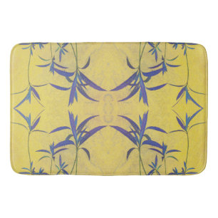 Rustic Blue and Yellow Bath Mat