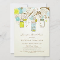Rustic Blue and Yellow Mason Jars Bridal Shower