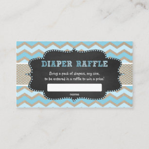 Rustic Blue Baby Shower Diaper Raffle ticket Enclosure Card