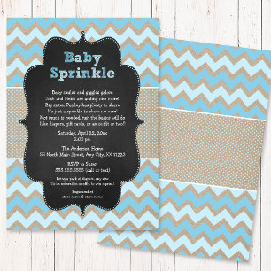 Rustic Blue Baby Sprinkle Invite / boy baby shower