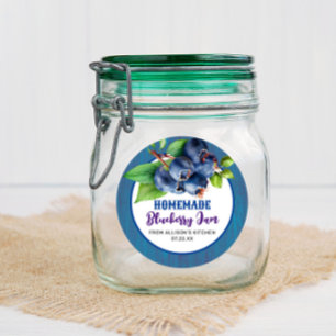 Rustic Blue Blueberry Jam Jar Label