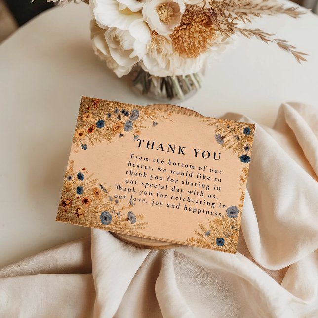 Rustic Blue Cornflower Wedding Thank You Card (Creator Uploaded)
