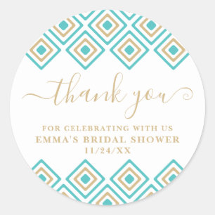 Rustic Blue Diamond Thank You Sticker