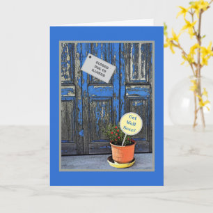 Rustic Blue Door/ GET WELL SOON Card