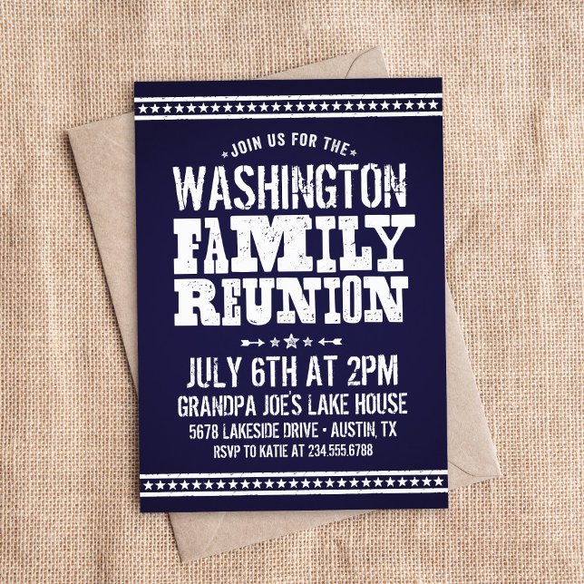 Rustic Blue Family Reunion Invitation (Creator Uploaded)