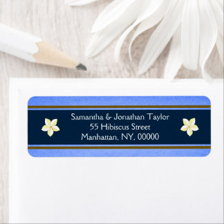 Rustic Blue Floral Return Address Labels Favours