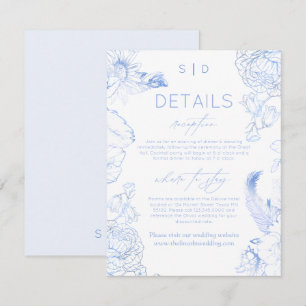 Rustic Blue Floral Wedding Enclosure Card