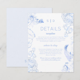 Rustic Blue Floral Wedding Enclosure Card