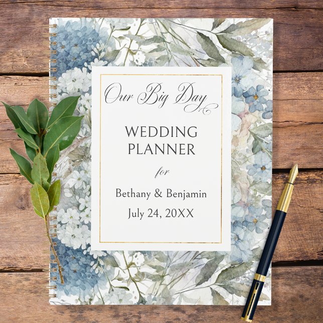 Rustic Blue Floral Wedding Planner (Creator Uploaded)