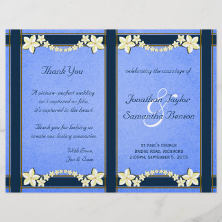 Rustic Blue Floral Wedding Program Templates