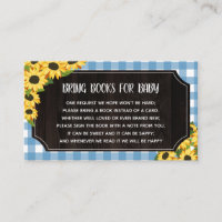 Rustic Blue Gingham & Sunflowers Books For Baby