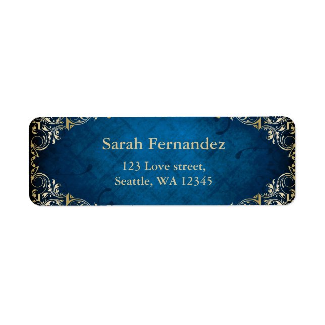 rustic Blue gold frame label (Front)