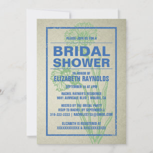 Rustic Blue & Green Bridal Shower Invitations