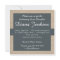 Rustic Blue Grey & Beige Burlap Baptism Invitation
