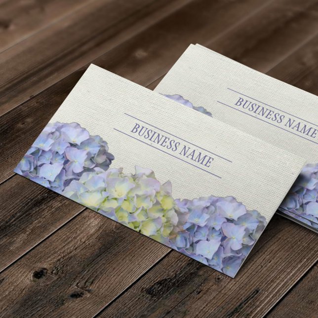 Rustic Blue Hydrangea Flowers Elegant Business Card (Creator Uploaded)
