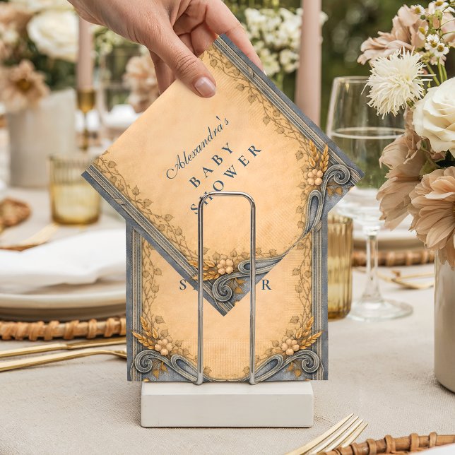 Rustic Blue Jeans Baby Shower Napkin (Creator Uploaded)