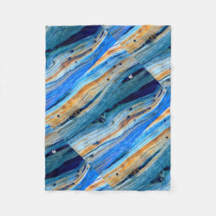 rustic blue juniper boards fleece blanket