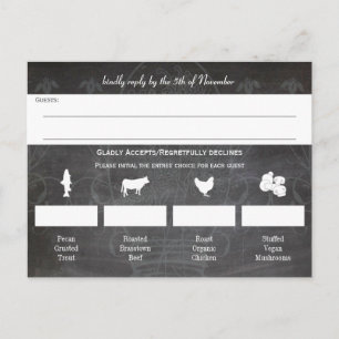 Rustic Blue Mason Jar Chalkboard Wedding Invitation Postcard