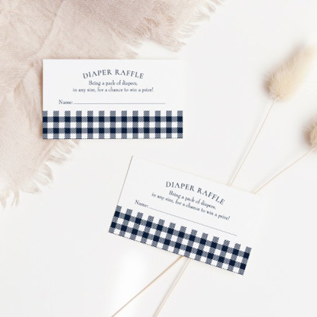 Rustic Blue Plaid Baby Shower Diaper Raffle Business Card (Creator Uploaded)