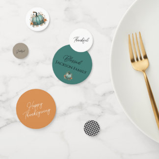 Rustic Blue Pumpkin Watercolor Table Confetti