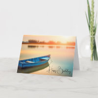Rustic Blue Rowboat Birthday