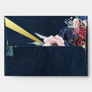 Rustic Blue String Lights Return Address Wedding Envelope