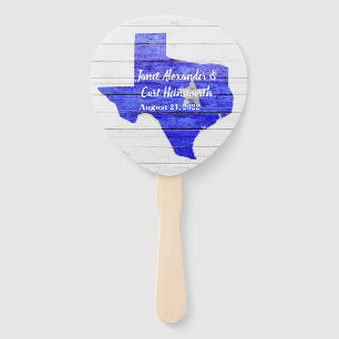 Rustic Blue Texas Wedding Program Fan