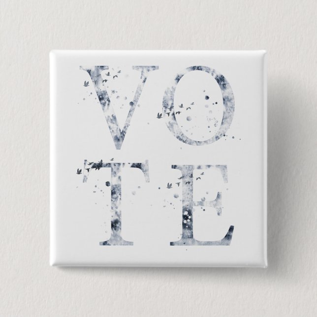 Rustic Blue Vote 15 Cm Square Badge (Front)