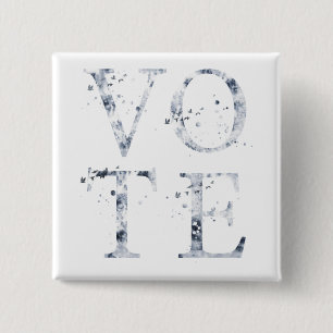 Rustic Blue Vote 15 Cm Square Badge