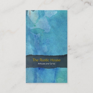 Rustic Blue Watercolor Wash Retail Business Card
