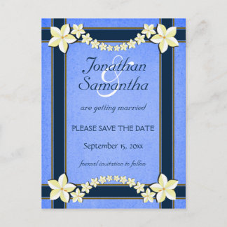 Rustic Blue Wedding Save The Date Announcements