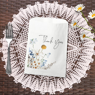 Rustic Blue Wildflowers & Daisies Bridal Shower Favour Bags